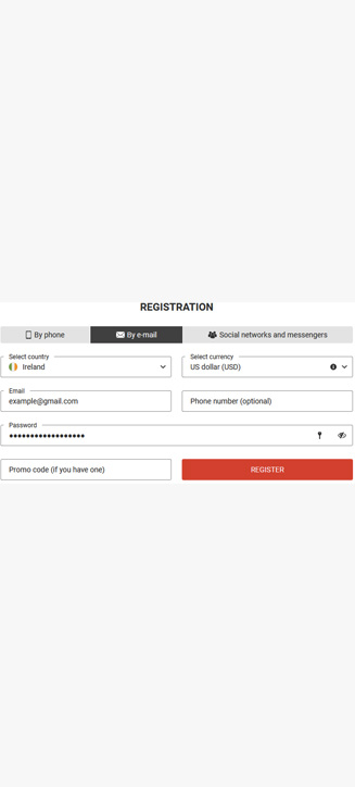 Processo di registrazione di Megapari su smartphone